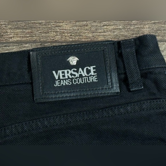 NWOT Vintage Versace Black Straight Leg Jeans - Picture 9 of 10